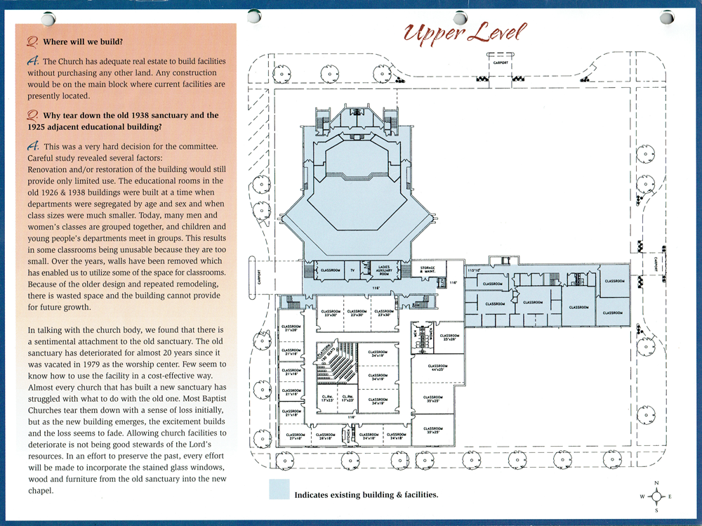 Upper level floor plan of a building, showing rooms, bathrooms, and outdoor areas. Includes textual description.