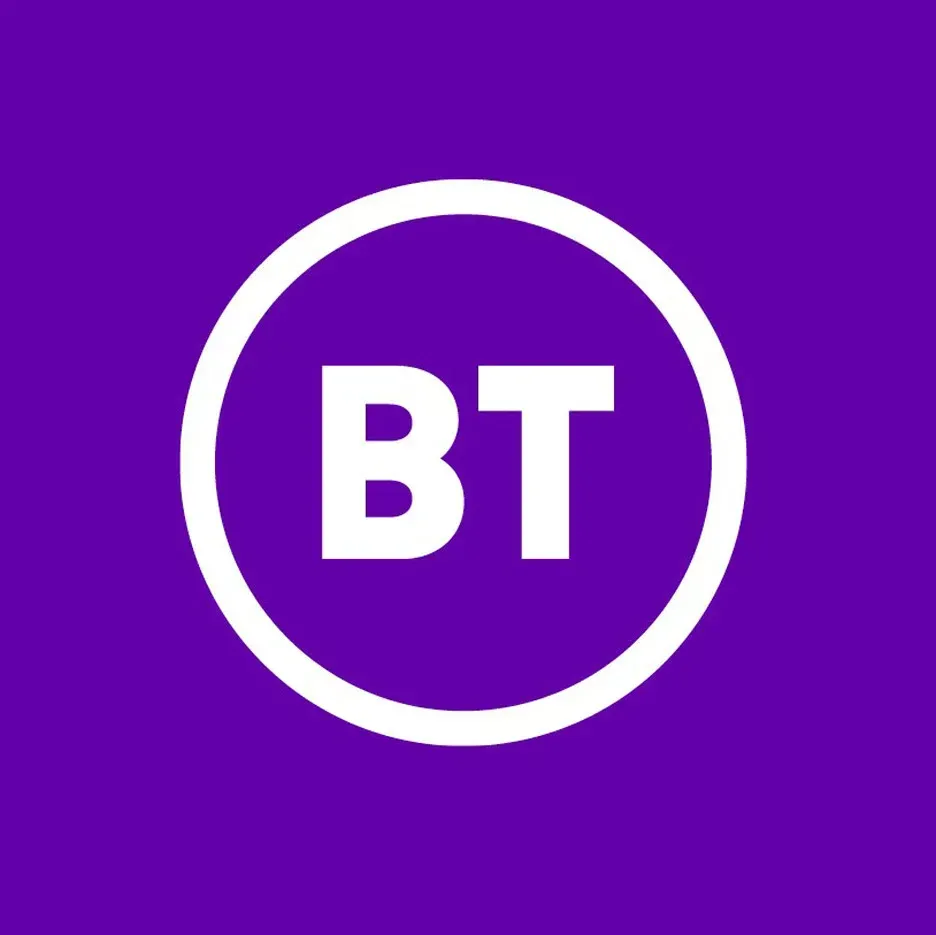BT logo: White letters