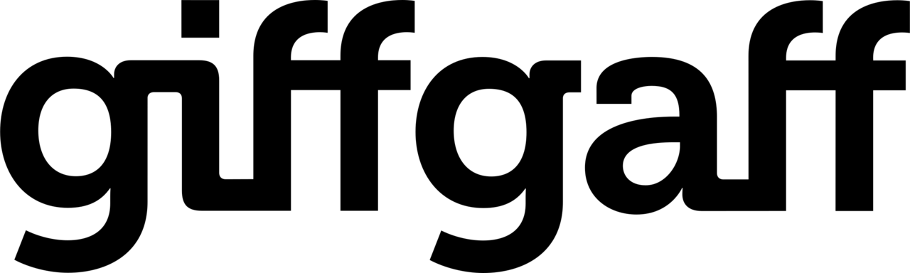 Giffgaff logo in bold, black letters on a white background.