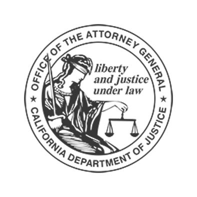 California Department of Justice logo Gray