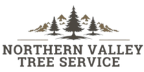 Northern Valley Tree Service logo with pine trees and mountain silhouette