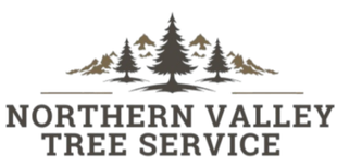 Northern Valley Tree Service logo with pine trees and mountain silhouette
