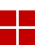 Red flag with a white cross, resembling Denmark’s national flag.