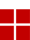 Red flag with a white cross, resembling Denmark’s national flag.