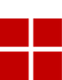 Red flag with a white cross, resembling Denmark’s national flag.