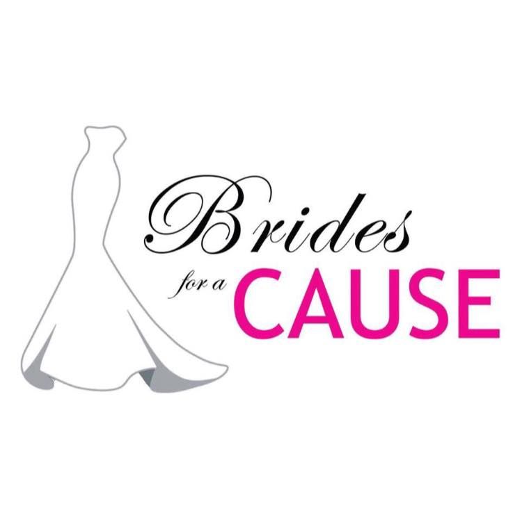 A logo for brides for a cause with a silhouette of a woman in a wedding dress.