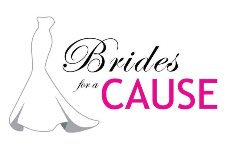 A logo for brides for a cause with a silhouette of a woman in a wedding dress.