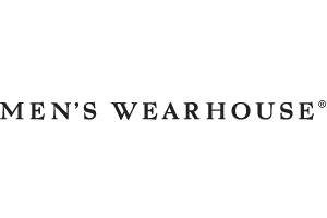 The logo for men 's wearhouse is on a white background.