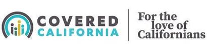 Covered California logo with teal icon and text, plus slogan “For the Love of Californians”