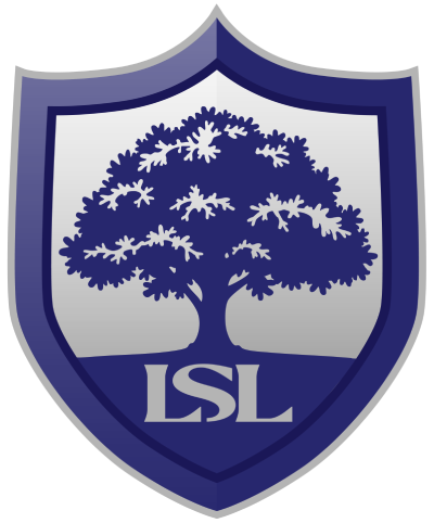 Dark blue shield with a tree silhouette and the letters LSL in the center.