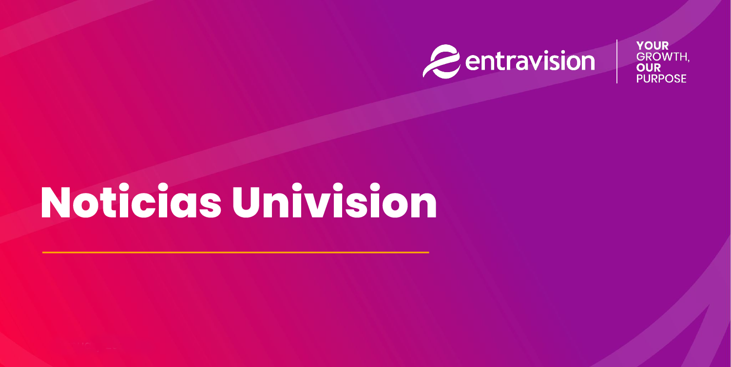 A pink and purple background with the words noticias univision on it.