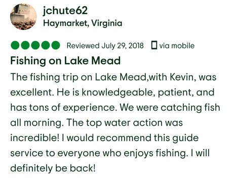 Fishing guides on Lake Mead 
