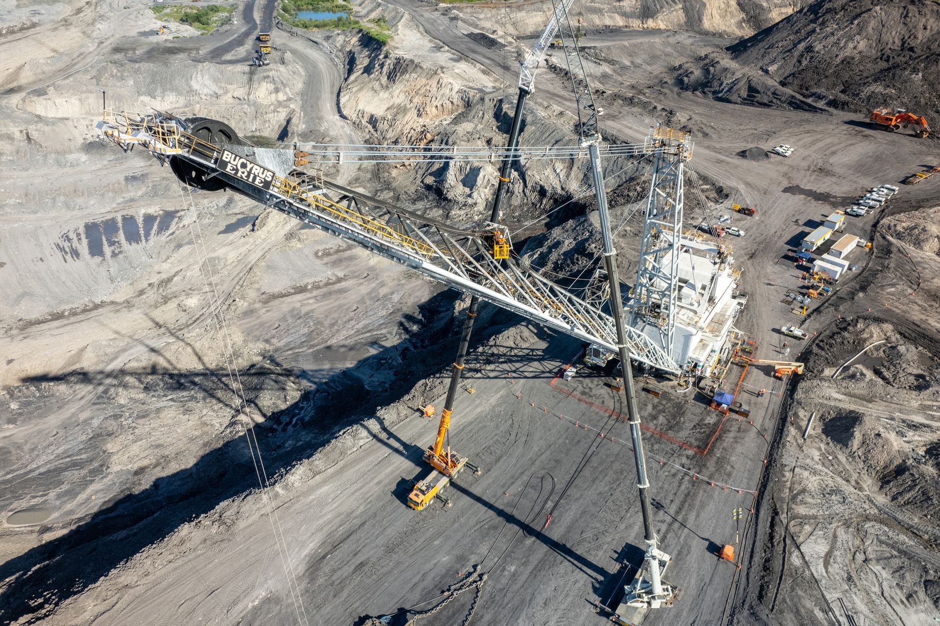 An Aerial View Of A Large Conveyor Belt In A Coal Mine — Dynamic Crane Hire In Emerald, QLD