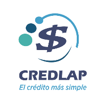 Logo de CREDLAP con símbolo de dólar azul y lema “El crédito más simple”