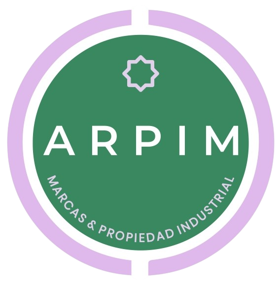 Logotipo de ARPIM: círculo verde con letras blancas, anillo morado y texto “Marcas & Propiedad Industrial”.