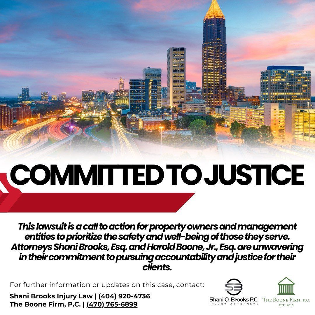 Law firm ad: Atlanta skyline, red banner, 
