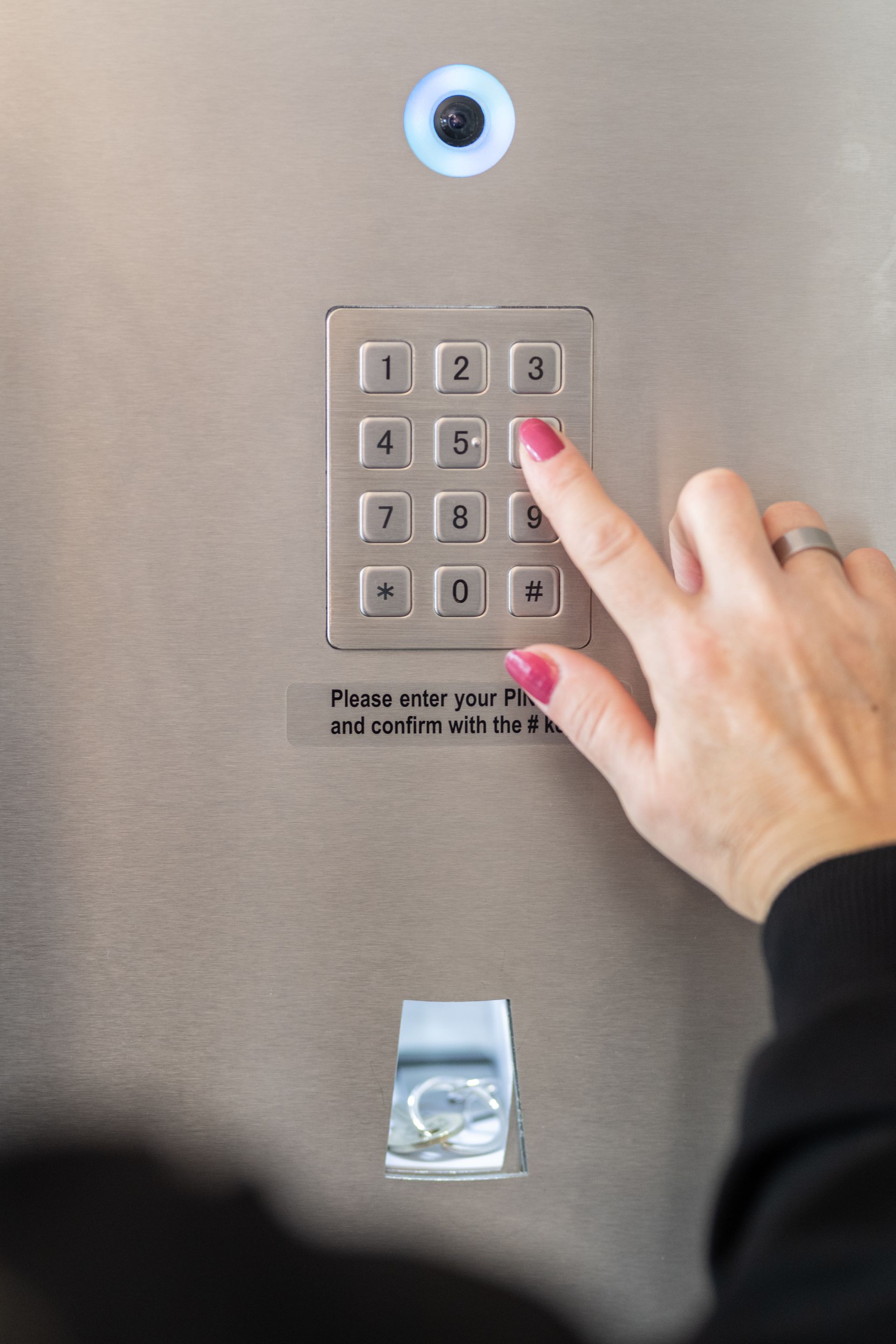 Nahaufnahme des Keypads.