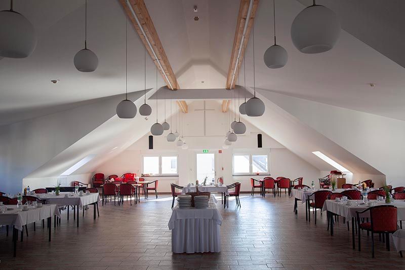 Altenheim, Seniorentreff am Buschkämpen in Oberhausen-Osterfeld, Gemeinschaftssaal im Dachgeschoss