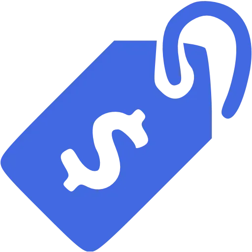 A blue tag with a white swirl on it.