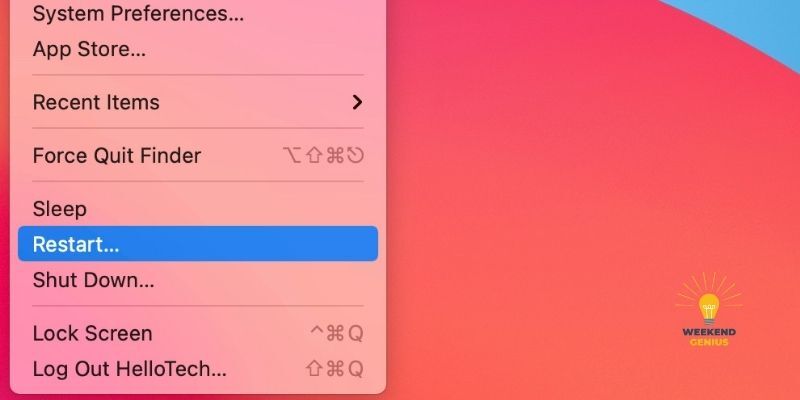 Restart your Mac Restart your Mac