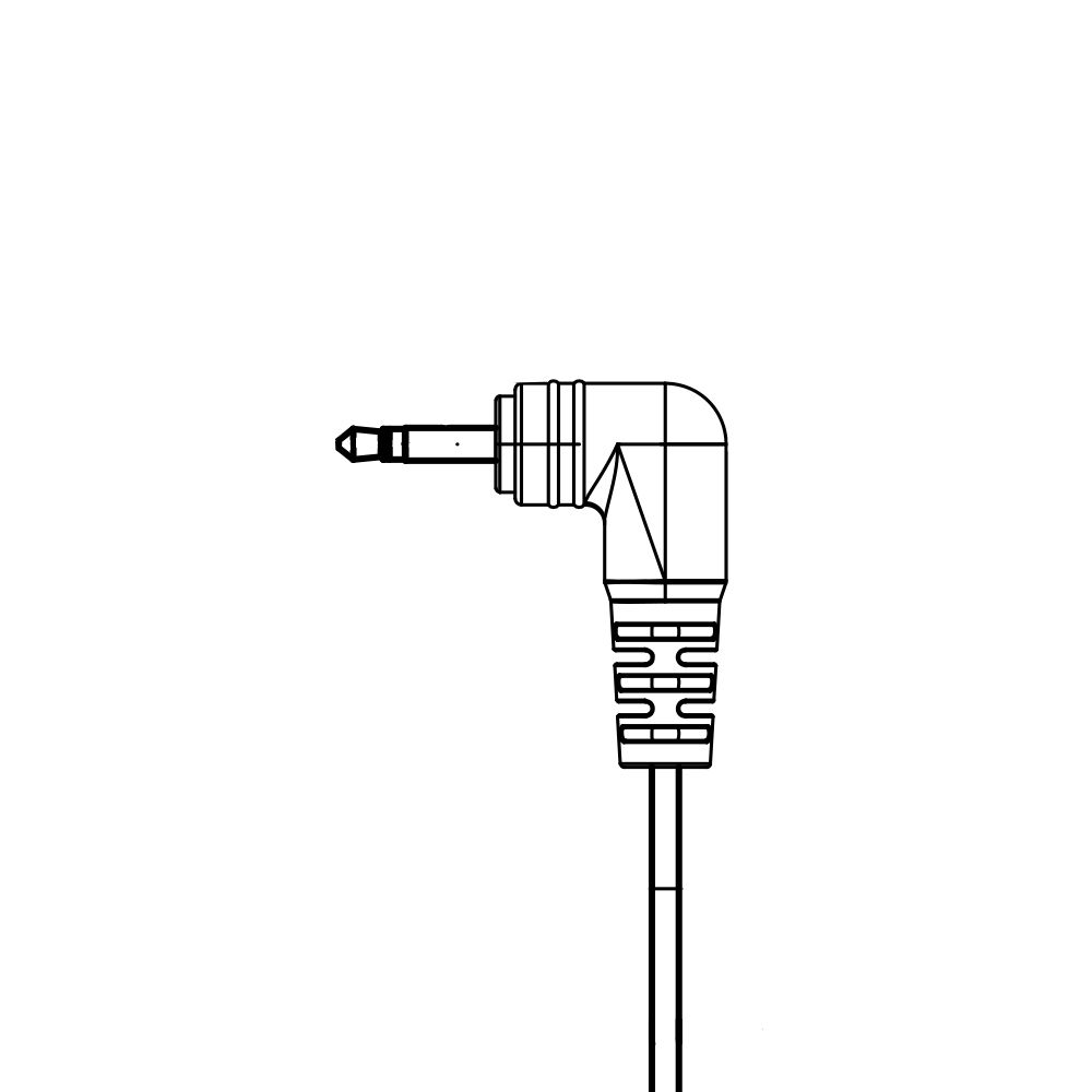 A black and white drawing of a 3.5 mm jack on a white background.