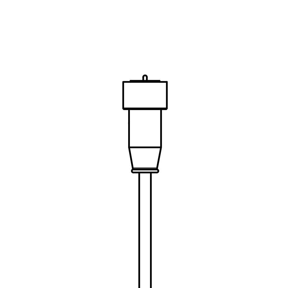 A black and white drawing of a cable