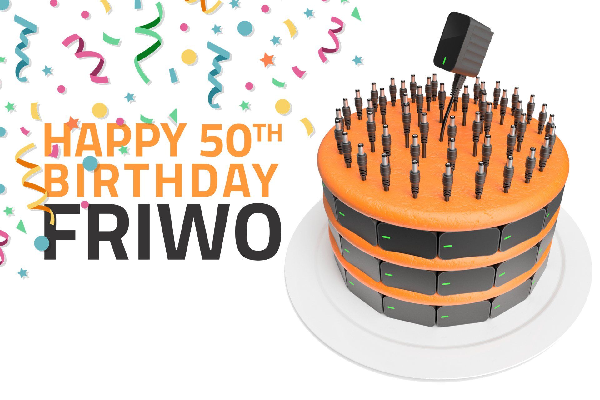 A birthday cake with candles on it and the words happy 50th birthday friwo