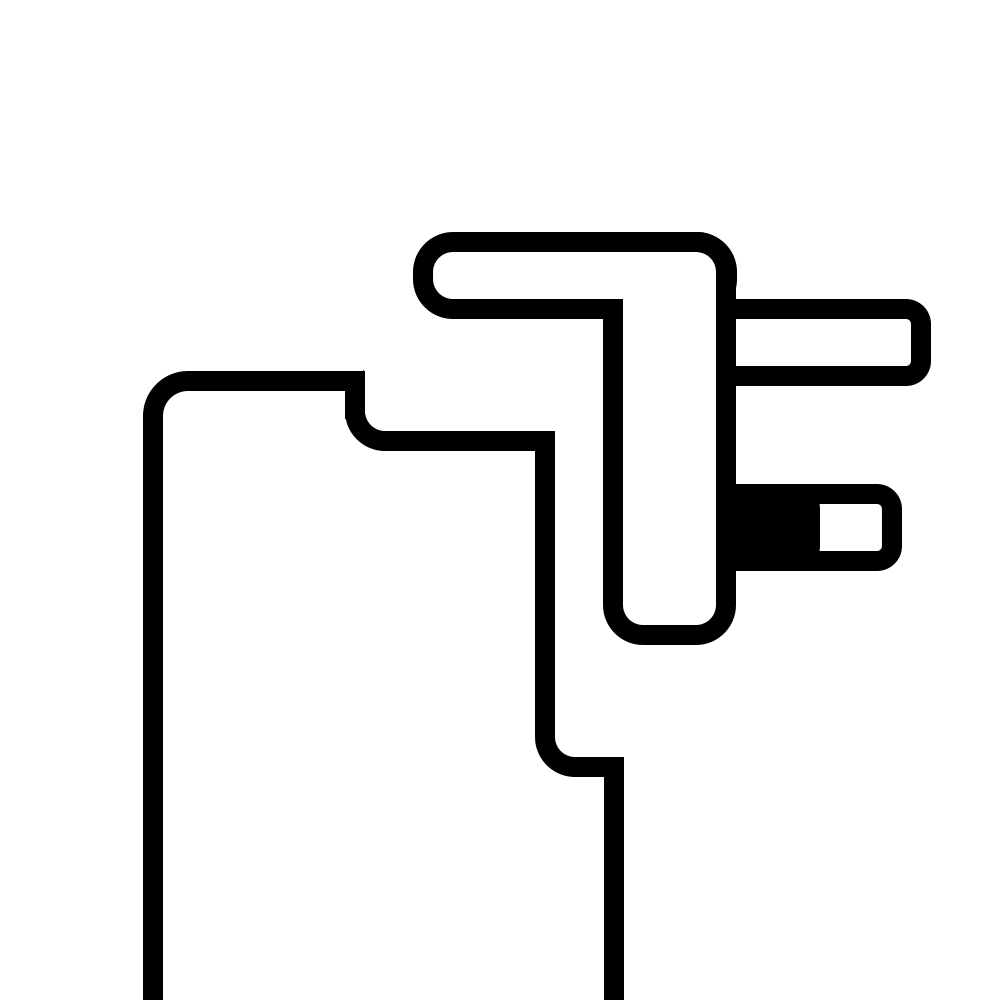 It is a black and white icon of an interchangeable power supply.