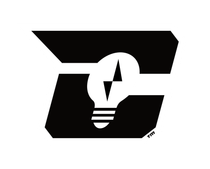 Black stylized C logo with a white lightbulb and star cutout in the center