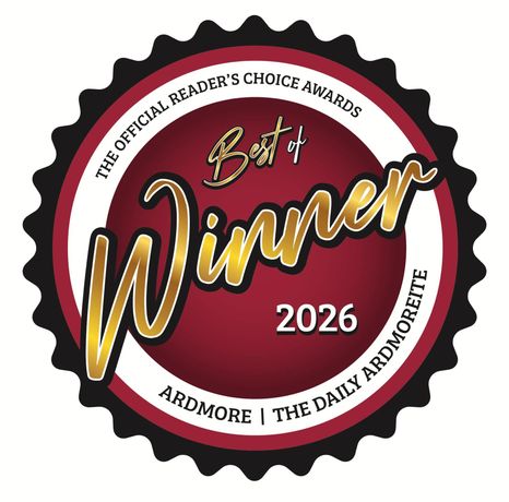 2026 Best of Winner award badge for The Daily Ardmore, red and gold seal with scalloped black edge