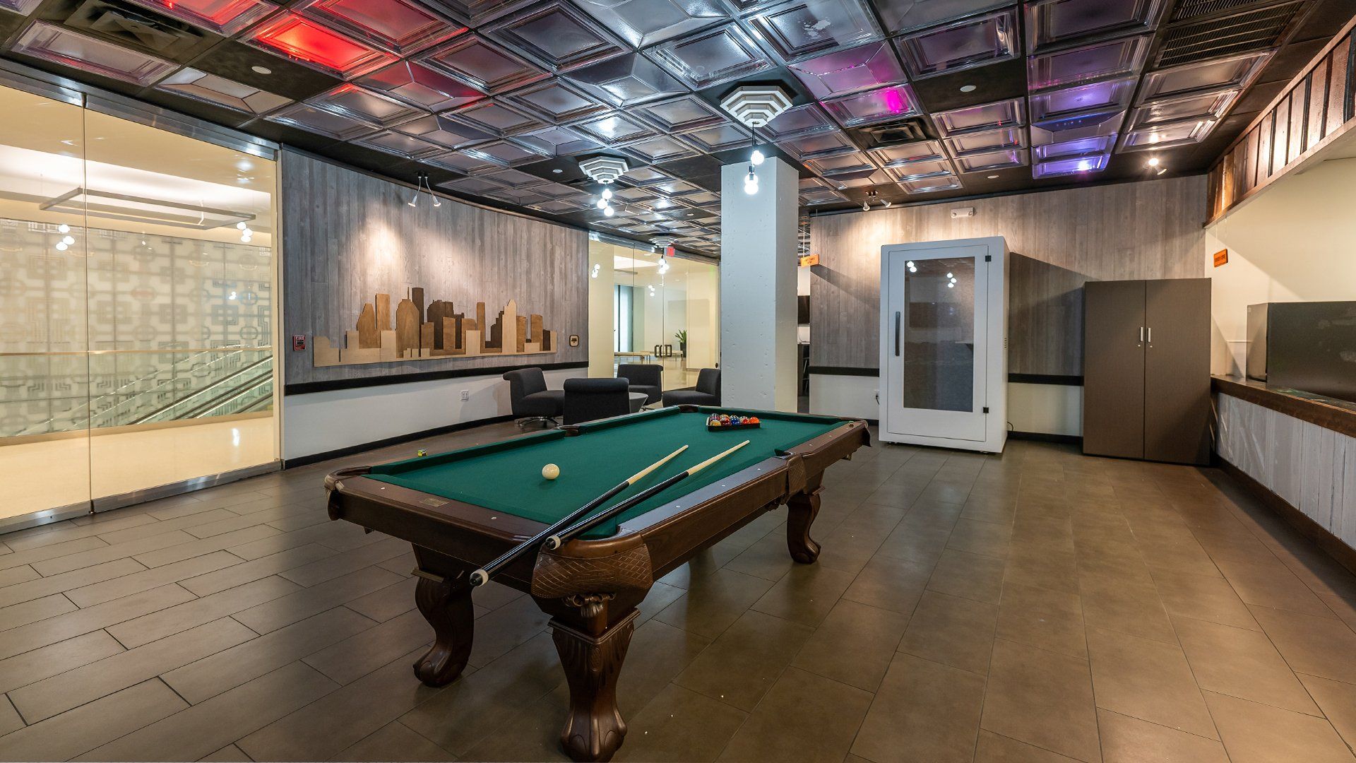 esperson flex first floor lounge area with pool table 
