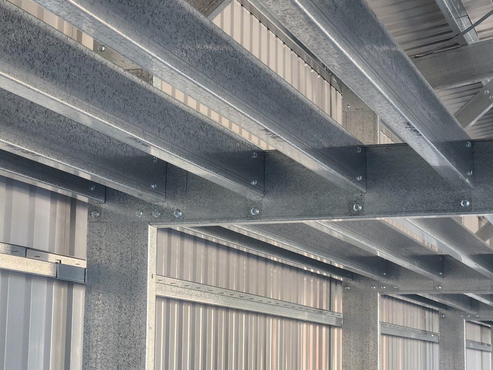 A Close Up Of A Metal Structure In A Building — Whit Coast Sheds in  Gregory River, QLD