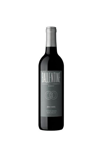 A bottle of Ballantine wine with a dark label and gray cap on a white background