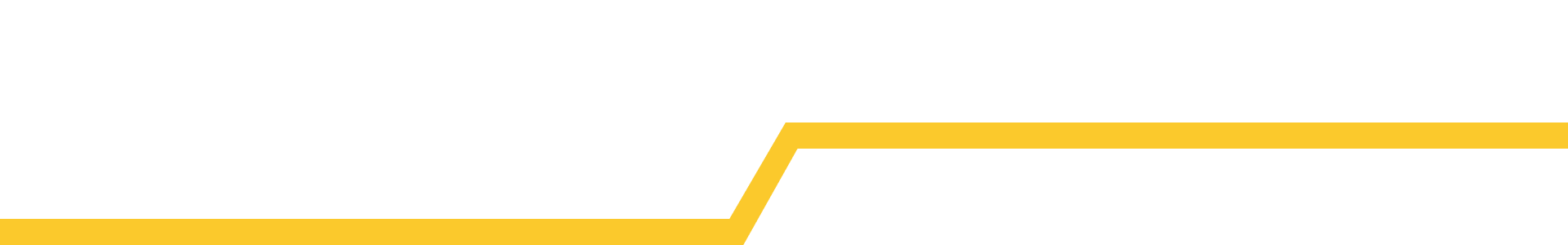 Thin gold line with an angular notch on a white background