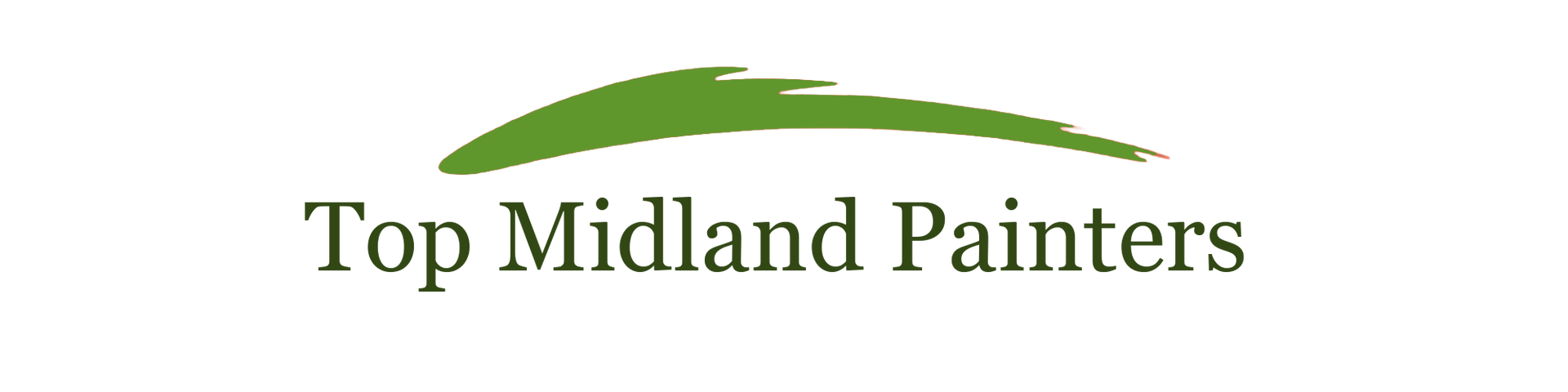Green logo paint brush stroke with the words Top Midland Painters in green below stroke.