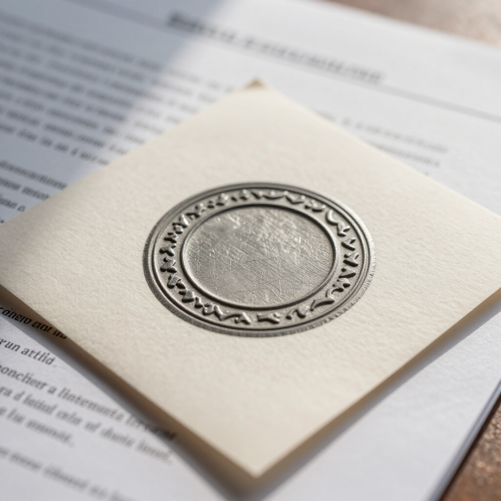 Sello notarial en documento de poder notarial