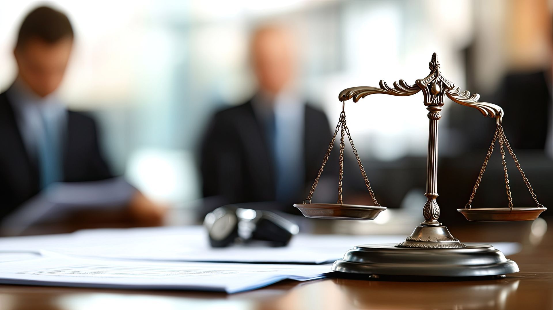 Business bankruptcy attorney reviewing financial documents with a business owner. Business bankruptcy attorney reviewing financial documents with a business owner.