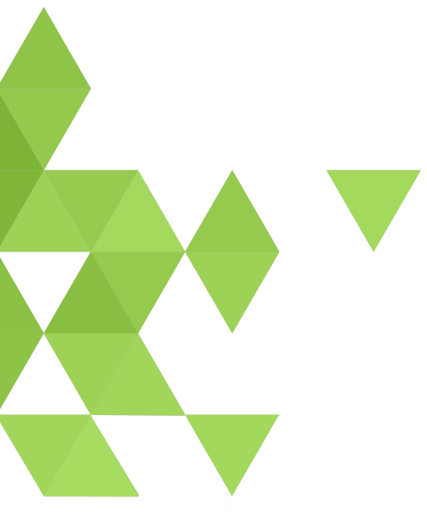 A geometric pattern of green triangles on a white background.