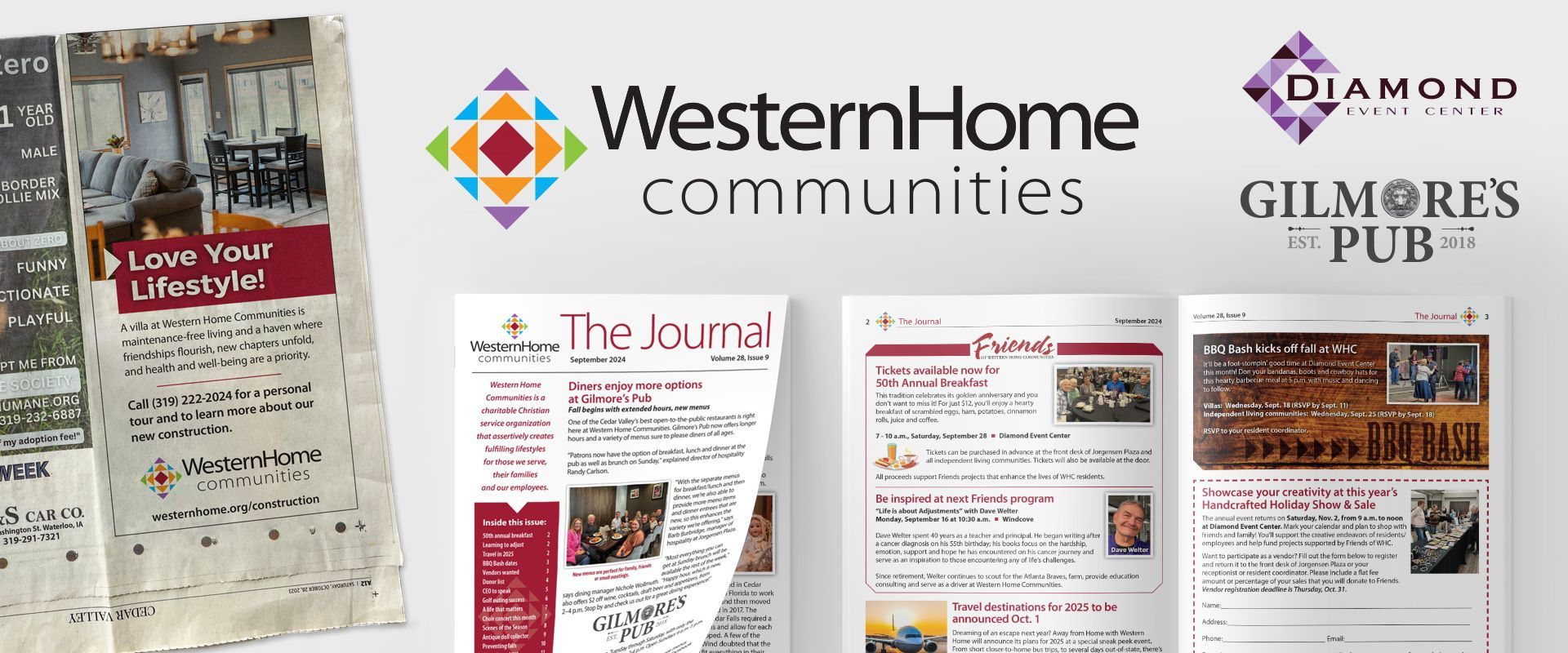 A collage of newspapers and magazines for western home communities