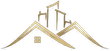 Logo dorato di case e grattacieli