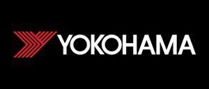 Logo di Yokohama in bianco e rosso su sfondo nero.
