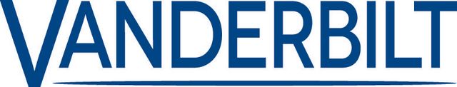Logo blu “VANDERBILT” su sfondo bianco.