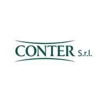 Logo CONTER Srl in testo verde con linee curve sopra e sotto