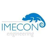 Logo di IMECON Engineering con un camaleonte blu sopra il testo.