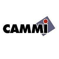 Logo CAMMI con testo nero e un rombo grigio inclinato con un punto rosso