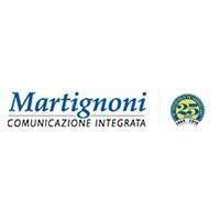 Martignoni Comunicazione Integrata logo in blue with green circular anniversary emblem