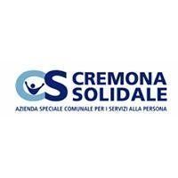 Logo of Cremona Solidale in blue, with the subtitle “Azienda Speciale Comunale per i Servizi alla Persona”