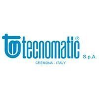 Logo blu di Tecnomatic SpA con la scritta “Cremona - Italy” su sfondo bianco.