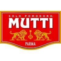 Logo rosso Mutti Solo Pomodoro con due leoni e la scritta Parma