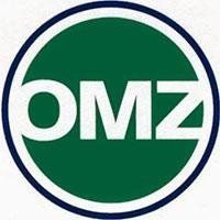 Logo OMZ circolare verde con lettere bianche e anello esterno blu.